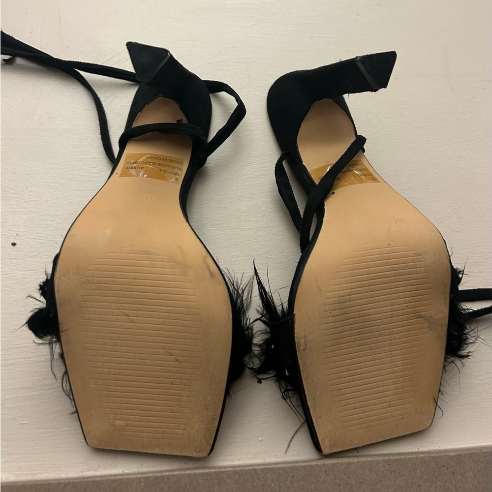 Heels Black Feathered Strap Heels Size UK 5! EGO - Picture 5 of 9